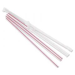 JUMBO STRAW WRAP 7.75"" RED/WHITE 25/400