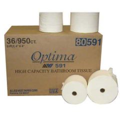 OPTIMA SMALL CORE BATH TISSUE 2PLY 4x4 36/950