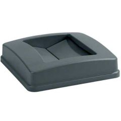 SQUARE LID 35 GALLON GRAY 4/CS