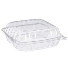 HINGED CONTAINER 3 COMPARTMENT 8.25x8.25x3 CLEAR 250/CS