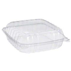 HINGED CONTAINER 1 COMPARTMENT 9x9x3 CLEAR 200/C S