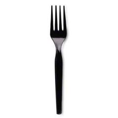 FORK MEDIUM WEIGHT POLYSTYRENE DENSE PK 6"" BLACK 1000/CS