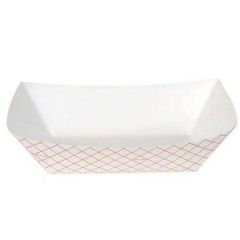 RED PLAID FOOD TRAY 2.5LB 500/CS