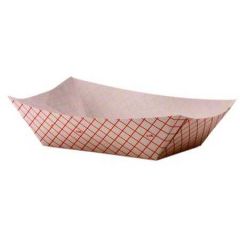 RED PLAID FOOD TRAY 3LB 500/CS