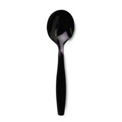 SOUP SPOON MEDIUM WEIGHT POLYSTYRENE DENSE PK BLACK 1000/CS