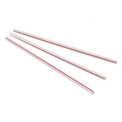 COFFEE SIP STIR STRAW 5.25"" RED/WHITE 10/1000