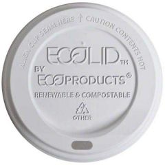 HOT CUP LID 8oz TRANSLUCENT COMPOSTABLE 800/CS