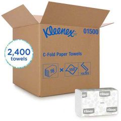 KLEENEX C-FOLD TOWEL 1PLY WHITE 16/150
