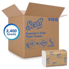 SCOTT C-FOLD TOWEL 1PLY WHITE 12/200