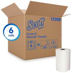 SCOTT SLIMROLL TOWEL 8x580 WHITE 6/CS